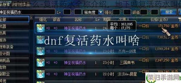 《地下城与勇士》中，高效复活的秘密药剂：揭秘最佳复活药水选择指南