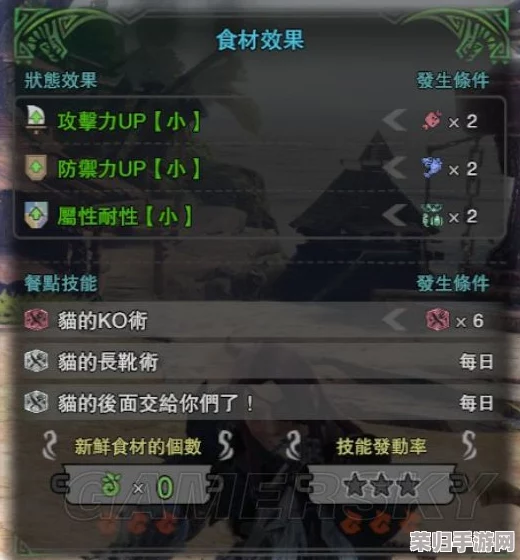 《怪物猎人X》深度：猫饭全设施解锁攻略，料理秘籍与珍稀食材获取指南！