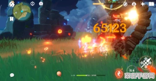 原神胡桃腿法娴熟脚法 蹦蹦炸弹秒杀魔物 火力全开无人能挡