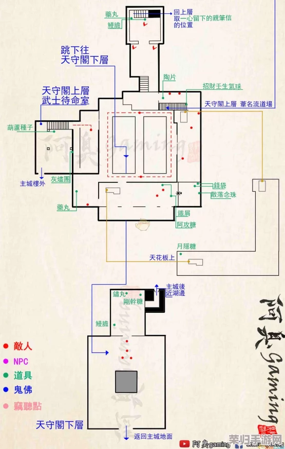《只狼：影逝二度》详尽中文大地图全路线探索指南，一览无余的冒险之旅！