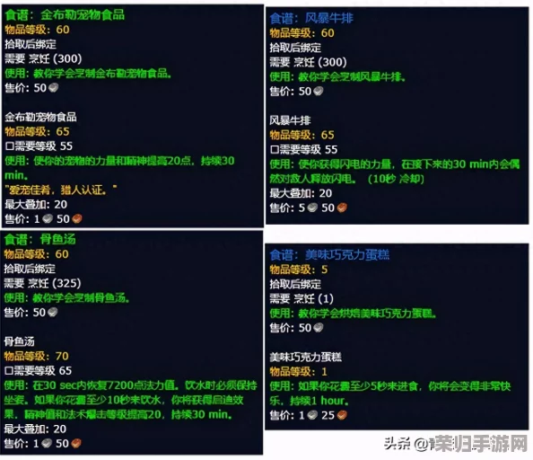 探索魔兽世界怀旧服：烹饪225后，大师级厨艺学习秘境
